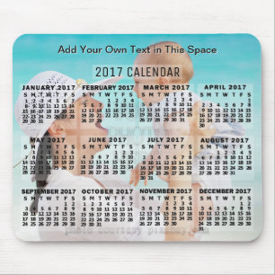2017 Monatskalender Schwarzer Bildtext hinzufügen Mousepad