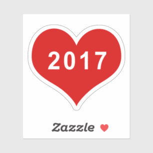 2017 Rotes Herz Vinyl Aufkleber