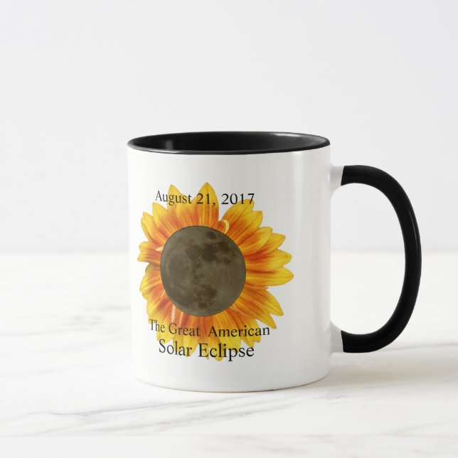 2017 Solar Eclipse Moon und Sonnenblume Tasse (Rechts)