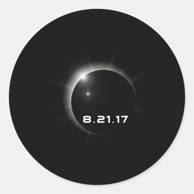2017 Sonnenfinsternis Runder Aufkleber (Vorderseite)