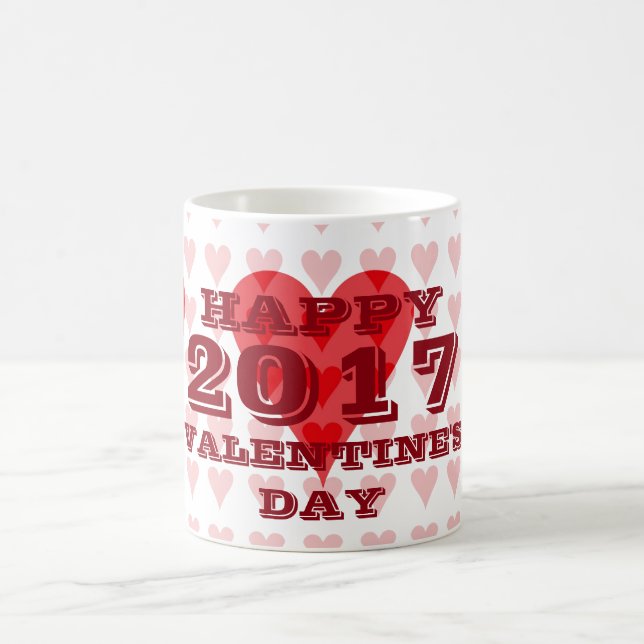 2017 Valentinstag-rote Herz-Kaffee-Tasse durch Tasse (Mittel)