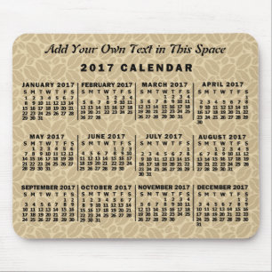 2017 Year Monthly Calendar Coffee Beans Custom Mousepad