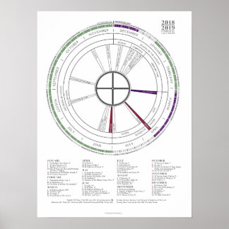 2018-2019 Modernes Liturgical Kalender Poster NEU!