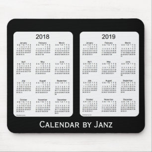 2018-2019 schwarzer Kalender durch Janz Mousepad