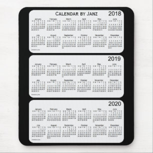 2018-2020 schwarzer Kalender durch Janz Mousepad