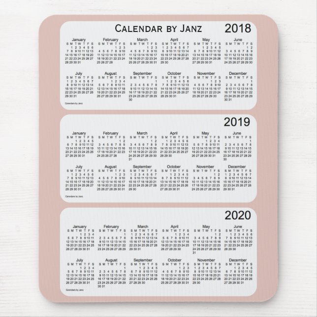 2018-2020 Thistle Calendar von Janz Mousepad (Vorne)
