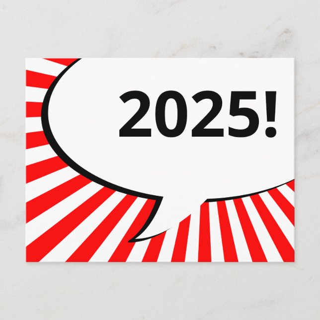 2018 Comic-Sprechblase Postkarte (Vorderseite)