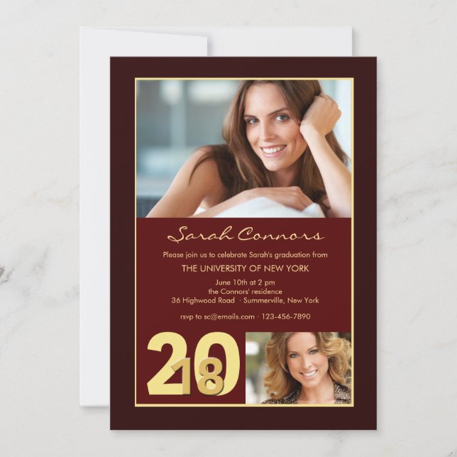 2018 Einladung zum Foto von Hochschulabsolventen (Vorderseite)