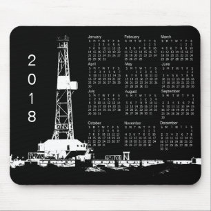 2018 Erdölbohrungs-Anlage-Standort-Kalender Mousepad