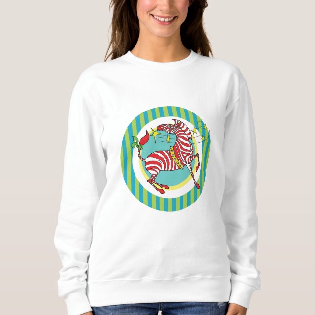 2018 Feiertags-Süßigkeit CaneZebra Sweatshirt (Vorderseite)