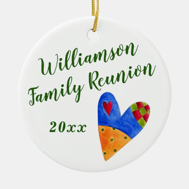 2018 Folk Family Wiedersehen Souvenir Weihnachtsge Keramikornament (Vorne)