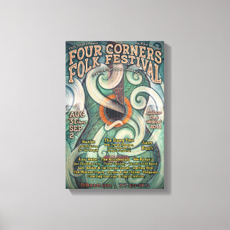 2018 Four Corners Folk Festival Event Poster Leinwanddruck