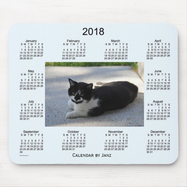 2018 frecher Katzen-Kalender durch Janz Mousepad (Vorne)