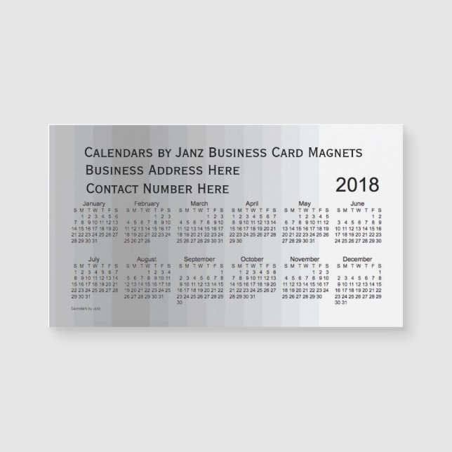 2018 Gray Shades Calendar von Janz Magnet (Vorderseite)