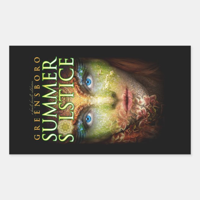 2018 Greensboro Summer Solstice Festival Rechteckiger Aufkleber (Vorderseite)