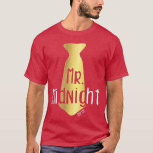 2018 Herr Mitternacht Herren Lustig Neujahr Famili T-Shirt