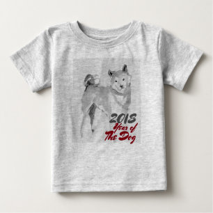 2018 Jahr der Dog-Tinte Waschlackierung Kinder Hod Baby T-shirt