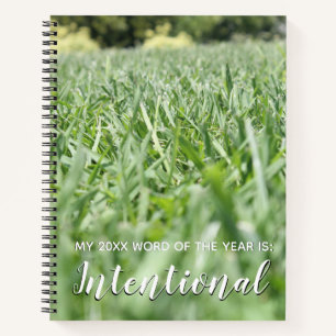 2018 Jahreswort Absichtlich mit grünem Gras Notizbuch