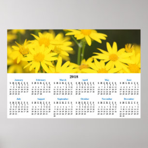2018 Kalender Golden Wildflowers Fotografie Poster
