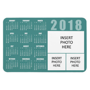 2018 Kalender Magnet - 3 Familienfotos - Türkis