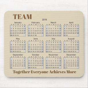 2018 Kalender TEAM Mousepad