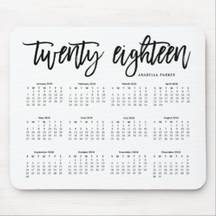 2018 moderne Typografie des Kalender-  Mousepad