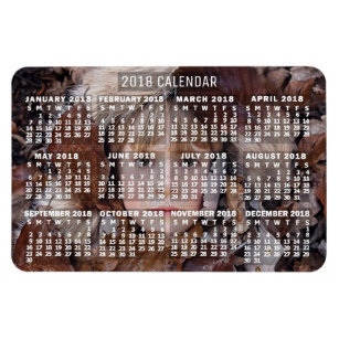 2018 Monatlicher Kalender weiß   Foto hinzufügen Magnet