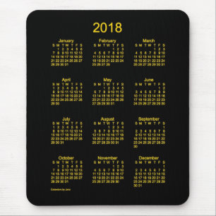 2018 Neon-Goldkalender durch Janz Mausunterlage Mousepad