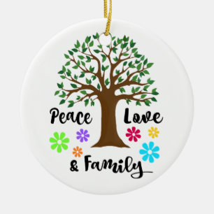 2018 Peace Liebe Family Tree Wiedersehen Weihnacht Keramikornament