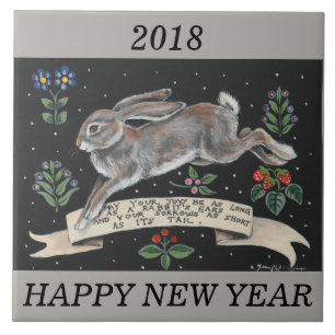 2018 Personalisiertes Rabbit Hare Wunsches Tile Fliese