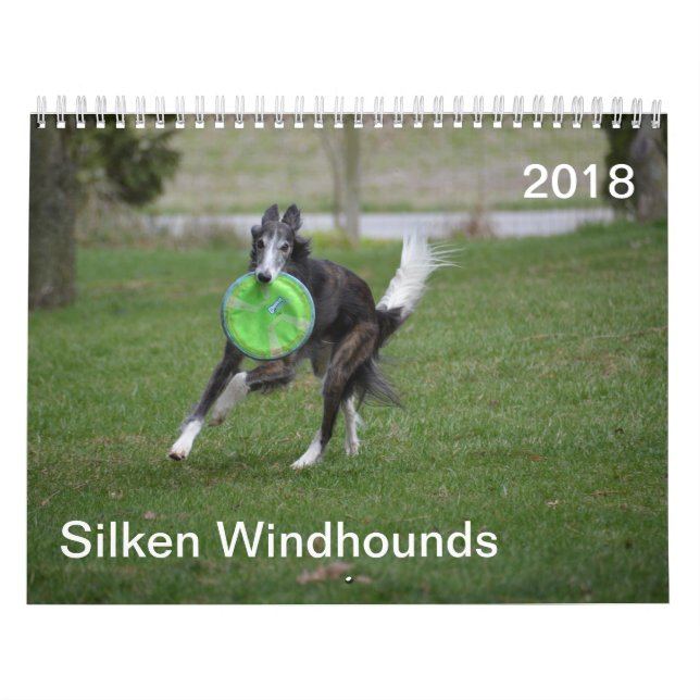 2018 seidenes Windhounds (in der Aktion) Kalender (Titelbild)