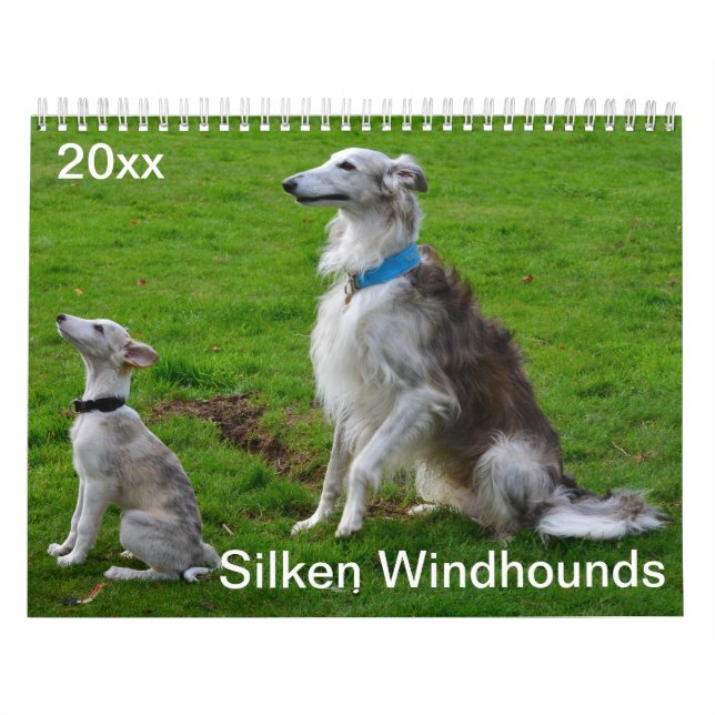 2018 seidenes Windhounds (mehrfache Hunde) Kalender (Titelbild)