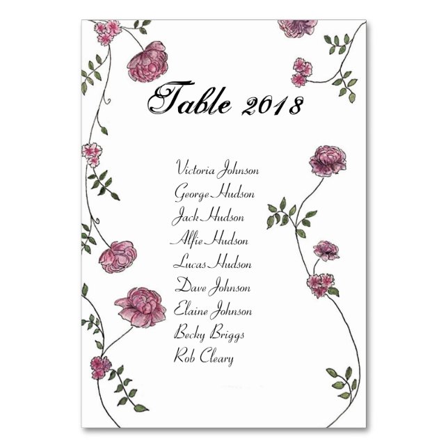 2018 TISCHNUMMER (Vorderseite)