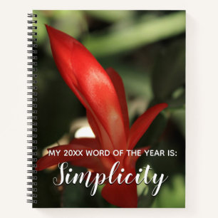 2018 Wort des Jahres Einfachheit, Weihnachtskaktus Notizbuch