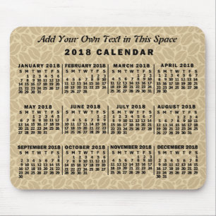 2018 Year Monthly Calendar Coffee Beans Custom Mousepad