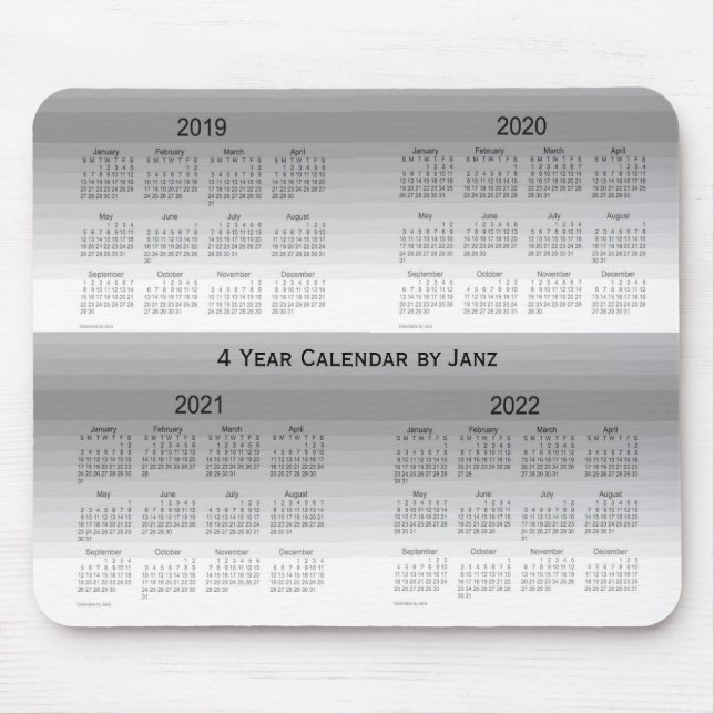 2019-2022 schattiert Grau 4-jährigen Kalender Mousepad (Vorne)