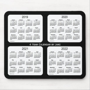 2019-2022 schwarzer 4-jähriger Kalender durch Janz Mousepad
