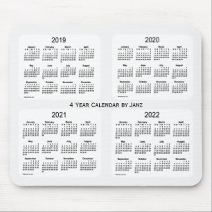 2019-2022 Weißes Rauchen - 4-Jahres-Kalender von  Mousepad