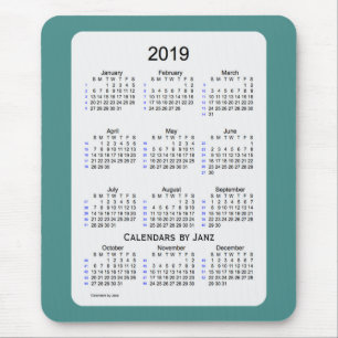 2019 aquamariner Rauch 52 Wochen-Kalender durch Mousepad