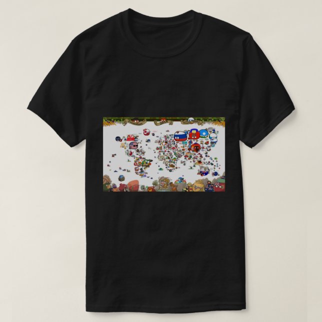 2019 Countryballs Weltkarte T-Shirt (Design vorne)