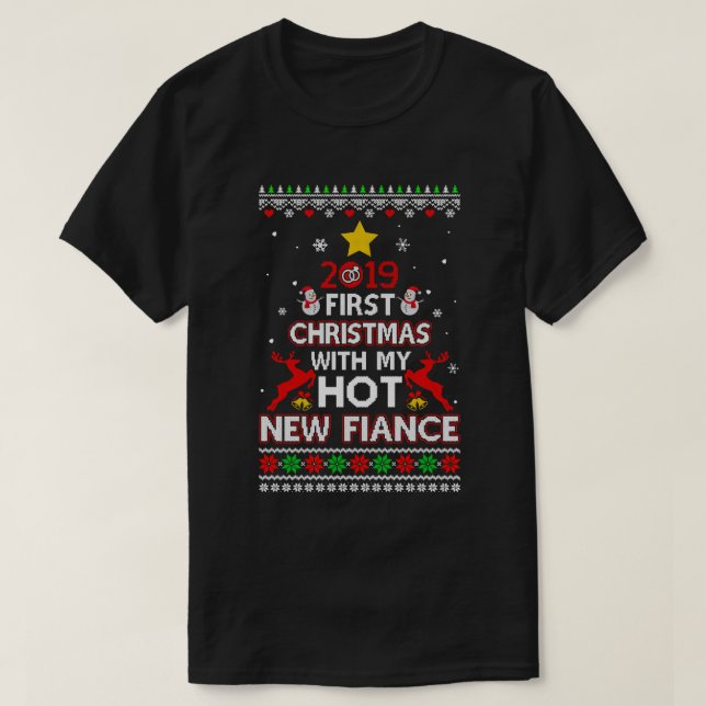 2019 Erste Weihnachten mit meinem neuen Verlobte-S T-Shirt (Design vorne)