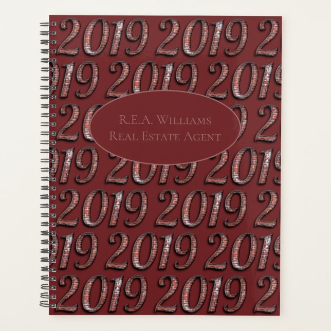 2019 Funny Bricks Numbers Real Anwesen Planer (Vorderseite)