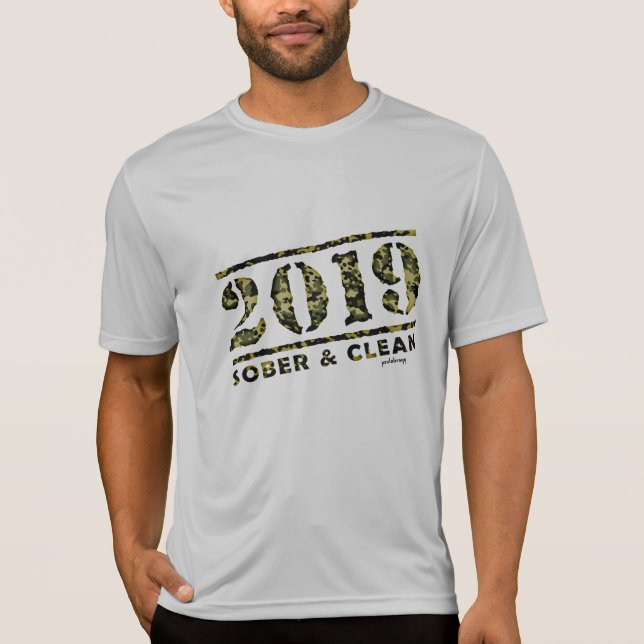 2019 geben nüchterne u. saubere T-Shirt (Vorderseite)