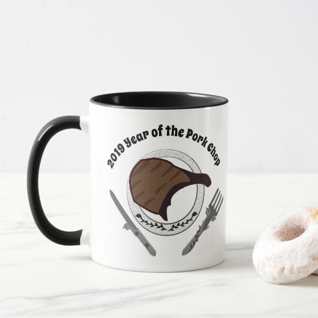 2019 Jahr der Schweinekochen-Tasse Tasse (Mit Donut)