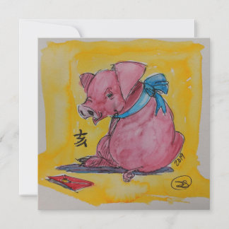 2019 Jahr des Schwein Grußkarte Feiertagskarte