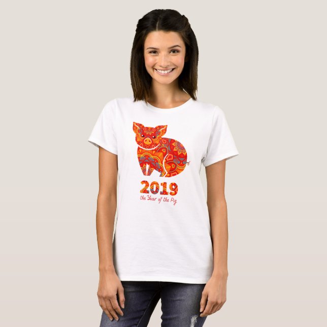 2019-jährig vom SCHWEIN T-Shirt (Vorne ganz)
