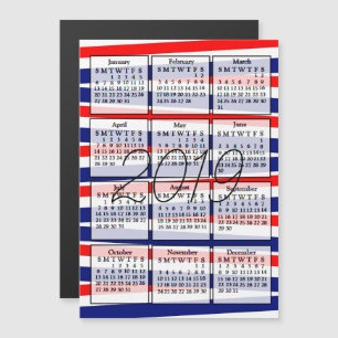 2019 Kalender - Patriotischer Hintergrund Magneteinladung