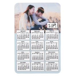 2019 Kalender Personalisiert Blue Foto Magnet