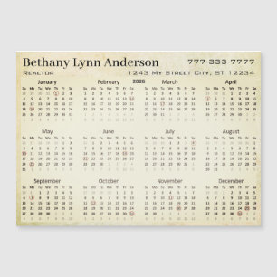 2019 Kalenders Herz Leaf Tree Blumengraben Grün Magnetkarte