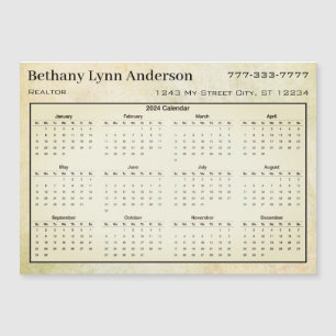 2019 Kalenders Herz Leaf Tree Blumengraben Grün Magnetkarte